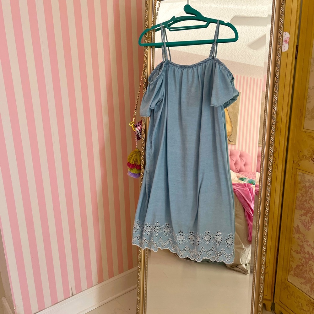 Chambray Denim Old Navy eyelet trim dress S